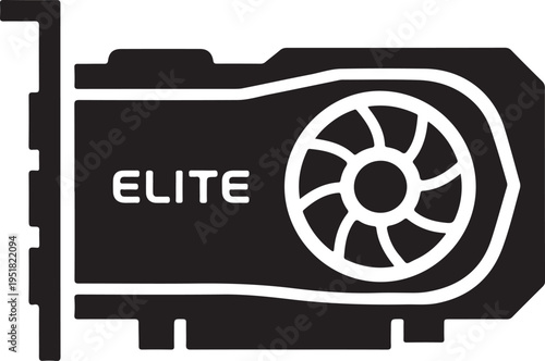 Graphics Card GPU Vector Icon for Gaming and PC Hardware