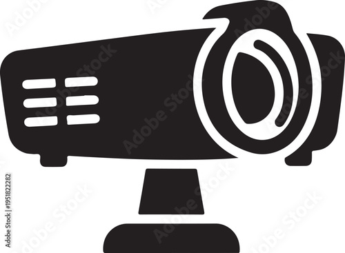 Digital Projector Silhouette Icon for Business and Presentation