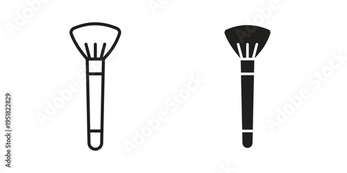 Makeup brush icon. Black and White Vector Illustrations. line icon vector pictogram