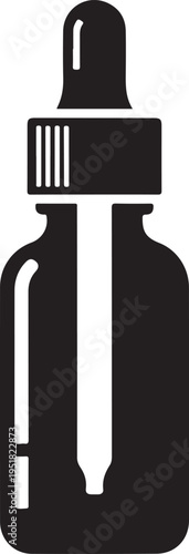 Dropper Bottle Icon Silhouette for Serum and Essential Oil