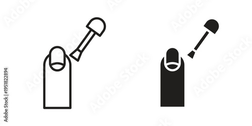 Manicure icon. Black and White Vector Illustrations. line icon vector pictogram