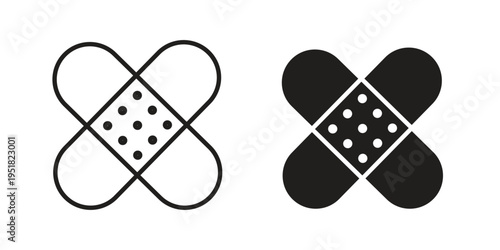 Medical patch icon. Black and White Vector Illustrations. line icon vector pictogram