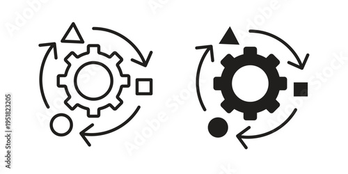 Methodology icon. Black and White Vector Illustrations. line icon vector pictogram