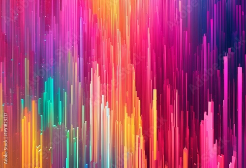 Vibrant vertical light streaks with smooth colorful gradients.
