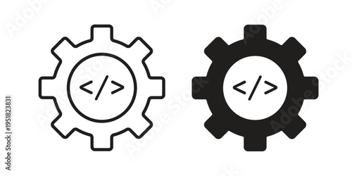 Optimization icon. Black and White Vector Illustrations. line icon vector pictogram