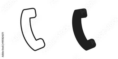 Phone call icon. Black and White Vector Illustrations. line icon vector pictogram