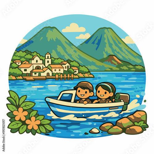 Lake Atitlán with Volcanoes