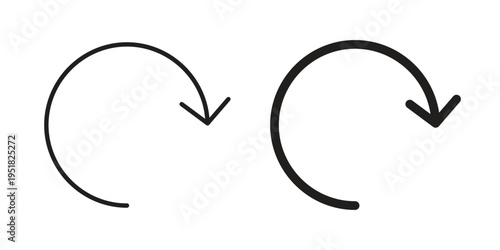 Refresh icon. Black and White Vector Illustrations. line icon vector pictogram