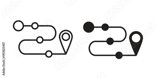 Roadmap icon. Black and White Vector Illustrations. line icon vector pictogram
