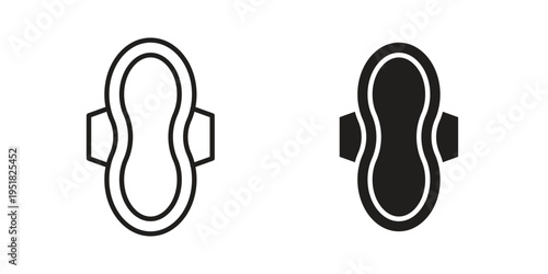 Sanitary pad icon. Black and White Vector Illustrations. line icon vector pictogram