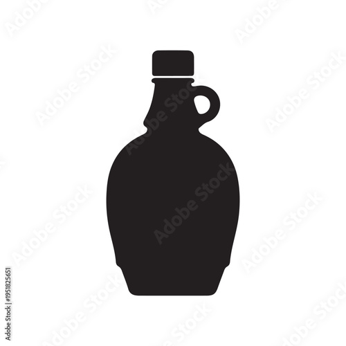 Black Maple syrup bottle silhouette vector illustration