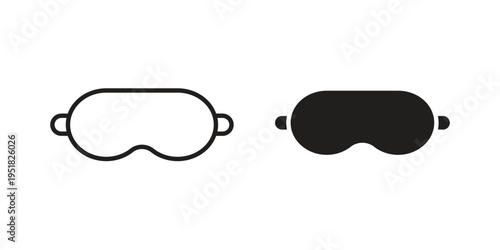 Sleeping mask icon. Black and White Vector Illustrations. line icon vector pictogram