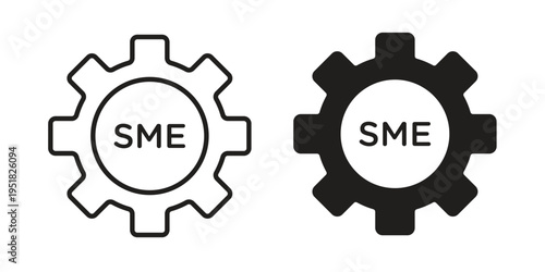 SME icon. Black and White Vector Illustrations. line icon vector pictogram