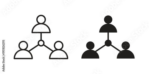Stakeholders icon. Black and White Vector Illustrations. line icon vector pictogram