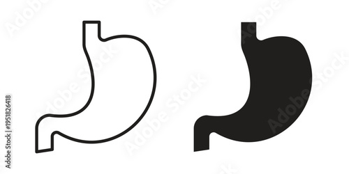 Stomach icon. Black and White Vector Illustrations. line icon vector pictogram