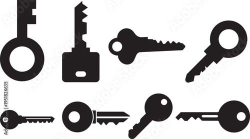 Keys of Unlock: A collection of various keys in silhouette form. each one holds the potential to unlock doors, revealing secrets and opportunities.