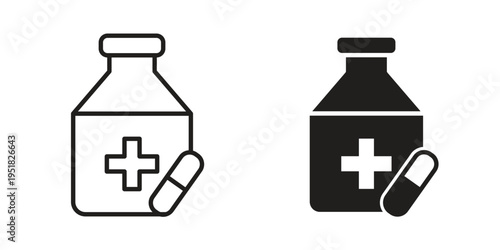 Supplement icon. Black and White Vector Illustrations. line icon vector pictogram