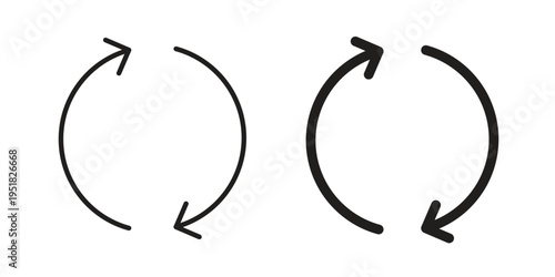 Synchronization icon. Black and White Vector Illustrations. line icon vector pictogram