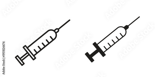 Syringe icon. Black and White Vector Illustrations. line icon vector pictogram