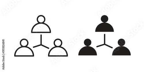 Third party icon. Black and White Vector Illustrations. line icon vector pictogram