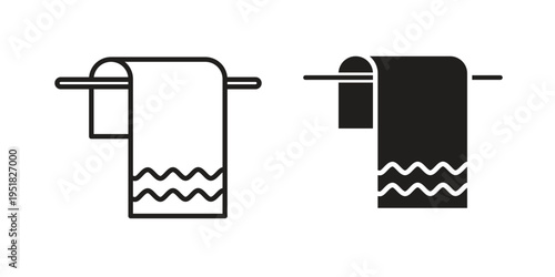 Towels icon. Black and White Vector Illustrations. line icon vector pictogram