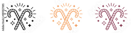 candy cane christmas holiday icon