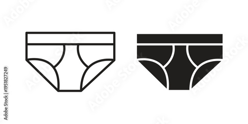 Underpants icon. Black and White Vector Illustrations. line icon vector pictogram