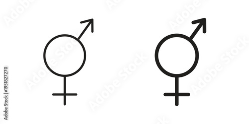 Unisex icon. Black and White Vector Illustrations. line icon vector pictogram