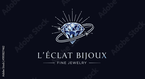 Elegant Diamond Jewelry Emblem with Orbital Design
