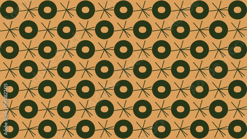 Abstract Pattern of Circles and Stars vector illustration