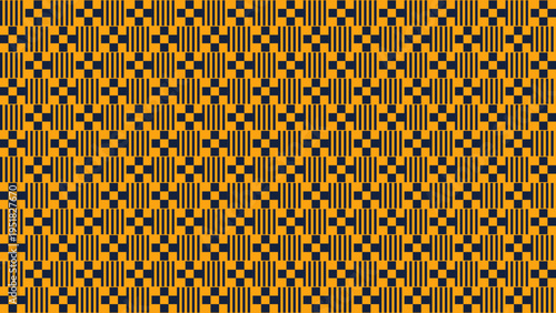 Woven Black and Yellow Pattern vector illustration
