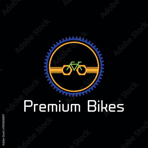bike store logo design vector format