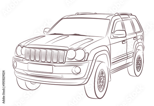 The sketch of a big SUV.