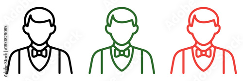 waiter barman restaurant service icon