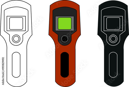 Pinless moisture meter scanner. Handheld digital sensor device set