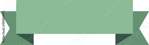 Green horizontal ribbon vector illustration label for text placement
