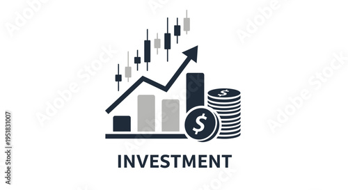Financial growth and investment concept icon.