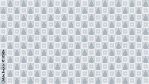 Seamless Pattern of Squares and Teardrops vector illustration