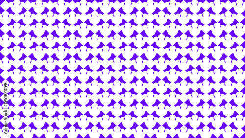 Purple Bird Silhouette Repeating Pattern on White vector illustration