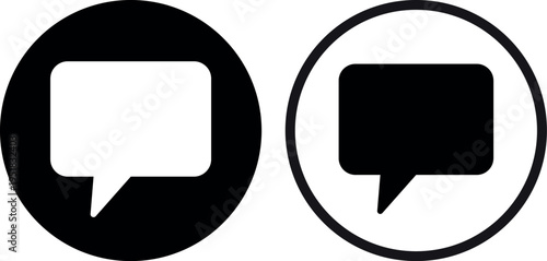 Comment icon set in two styles . Chat bubble icon . Message symbol . Chat icon . Speech bubble icon . Vector illustration