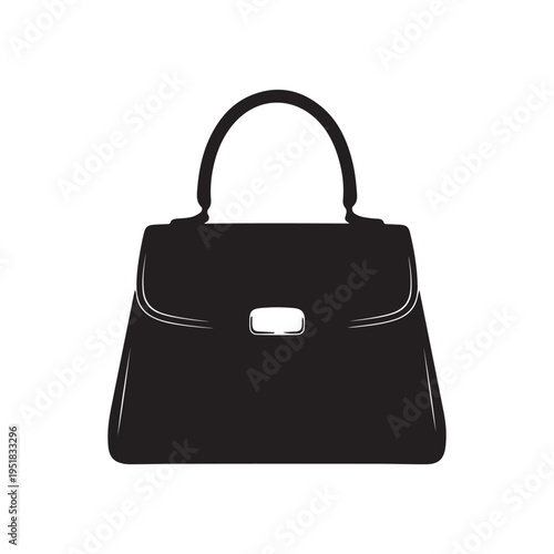 Black Handbag silhouette vector illustration on white background