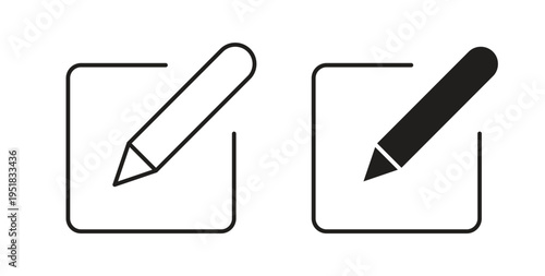 Edit icon in line design. Editable stroke icon.