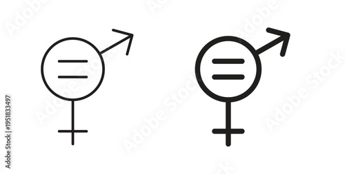Equality icon in line design. Editable stroke icon.