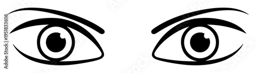 intense eyes gaze black line icon