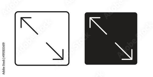 Expand icon in line design. Editable stroke icon.