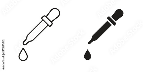 Eye dropper icon in line design. Editable stroke icon.