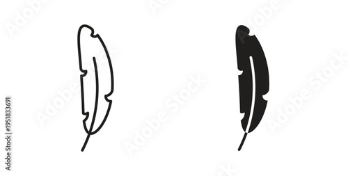 Feather icon in line design. Editable stroke icon.
