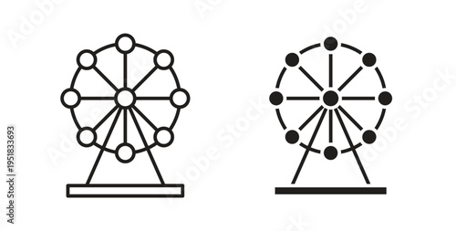 Ferris wheel icon in line design. Editable stroke icon.