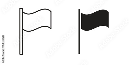 Flag icon in line design. Editable stroke icon.