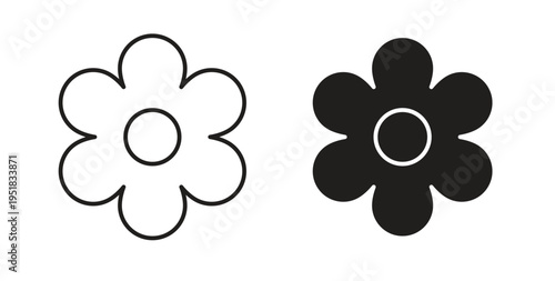 Flower icon in line design. Editable stroke icon.